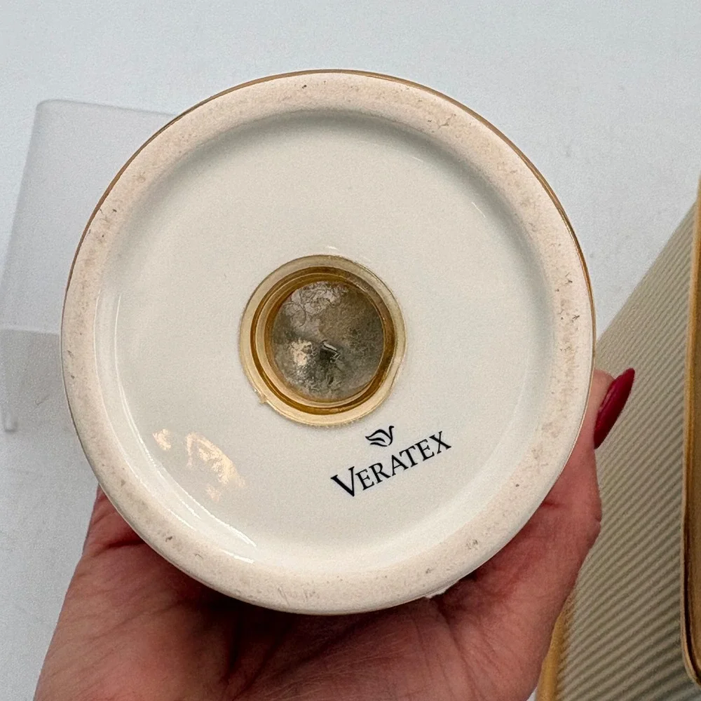 Veratex Fortuny 3pc‎ Bathroom Set Tissue Cover Toothbrush Holder Soap Dish Gold